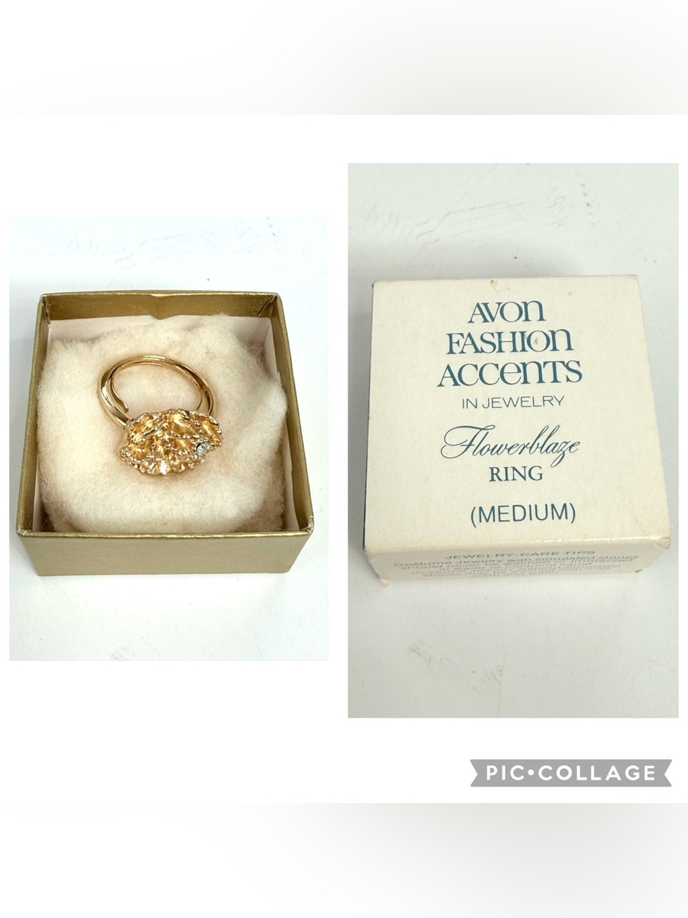 vintage Avon Fashion Accents "Flowerblaze" ring 1970s
